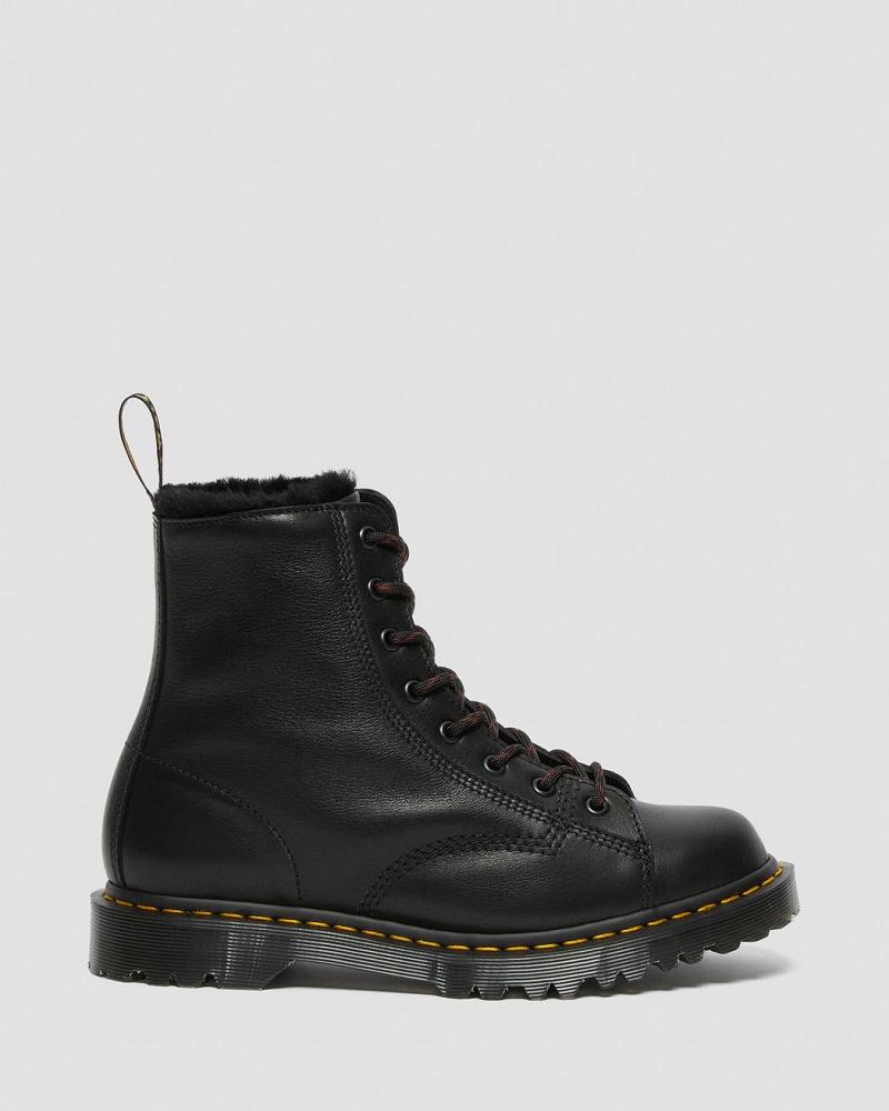 Black Men's Dr Martens Barton Made in England Shearling Lined Leather Ankle Boots | CA 433CTV